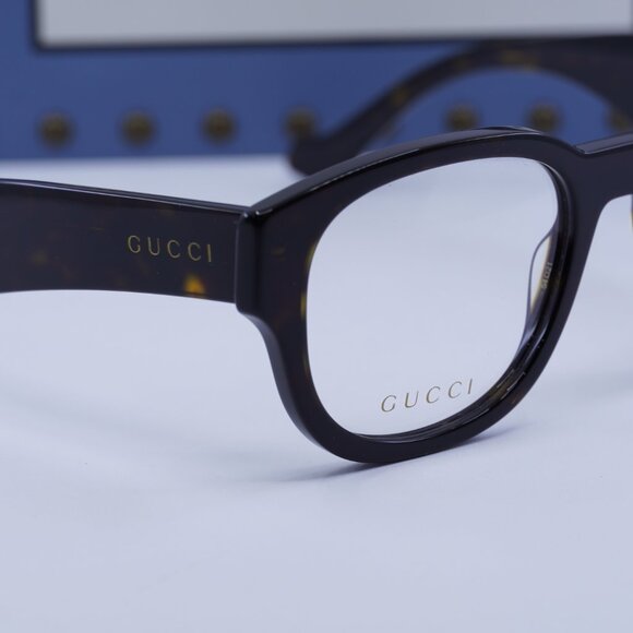 Gucci GG1429O 002 Square Eyeglasses 54mm - Dark Havana - Picture 2 of 12